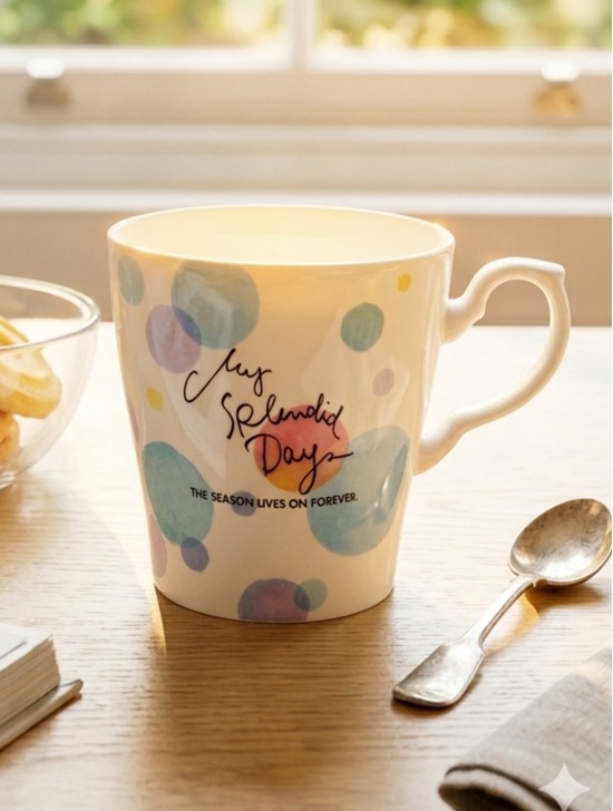 Porcelain Blue "My Splendid Days" Mug With Gift Box